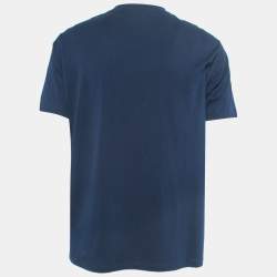 Emporio Armani Navy Blue Printed Cotton Knit T-shirt XXL