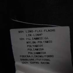 Pre Owned Emporio Armani Navy Blue Linen Single Breasted Jacket XXL