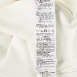 مملوكة مسبقًا Emporio Armani Off-White Cream Knit Logo Tape Detail Hooded Sweatshirt L