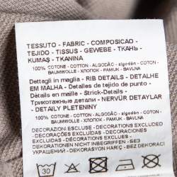 Pre Owned Emporio Armani Brown Cotton Knit Zip Front Polo T-Shirt XL