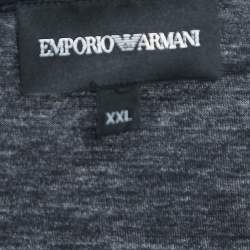 Pre Owned Emporio Armani Black Studded Cotton Half Sleeve T-Shirt XXL