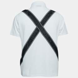 Pre Owned Emporio Armani White Cotton Logo Detailed Polo T-Shirt XXL