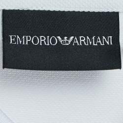 Pre Owned Emporio Armani White Cotton Logo Detailed Polo T-Shirt XXL