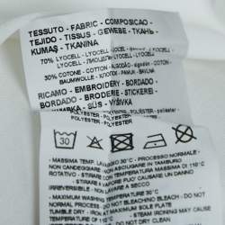 Pre Owned Emporio Armani White Logo Embroidered Cotton Box Fit T-Shirt XL