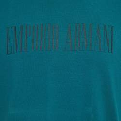 Emporio Armani Dark Green Logo Print Cotton Half Sleeve T-Shirt XXL