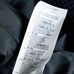 Pre Owned Emporio Armani Navy Blue Velvet NY Embroiderd Contrast Collar Bomber Jacket S