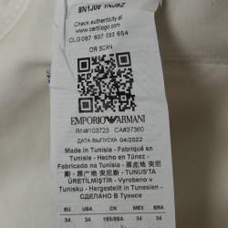 Pre Owned Emporio Armani White Denim Slim Fit Jeans L/Waist 34.5"