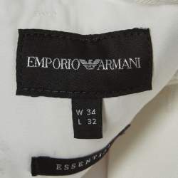 Pre Owned Emporio Armani White Denim Slim Fit Jeans L/Waist 34.5"