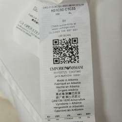 Pre Owned Emporio Armani White Cotton No Iron Button Front Shirt M