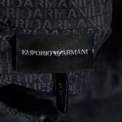 Pre Owned Emporio Armani Black Logo Pattern Cotton Regular Fit Shirt XL