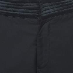 Pre Owned Emporio Armani Black Wool Regular Fit Trousers S
