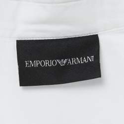 Pre Owned Emporio Armani White Back Print Cotton Long Sleeve Shirt XL