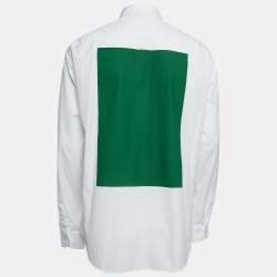 Pre Owned Emporio Armani White Back Print Cotton Long Sleeve Shirt XL