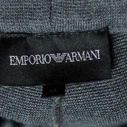 Pre Owned Emporio Armani Grey Knit Jogger Pants XL