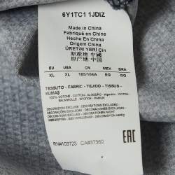 Pre Owned Emporio Armani Navy Blue All-Over Logo Print Cotton T-Shirt XL