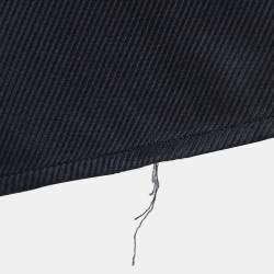 Pre Owned Emporio Armani Navy Blue Satin Full Sleeve Shirt L