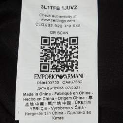 Pre Owned Emporio Armani Black r-EAcreate Logo Print Tencel Crew Neck T-Shirt L