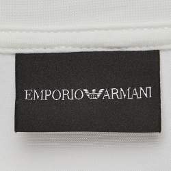 Pre Owned Emporio Armani White r-EAcreate Logo Intarsia Cotton Crew Neck T-Shirt L