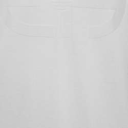 Pre Owned Emporio Armani White r-EAcreate Logo Intarsia Cotton Crew Neck T-Shirt L