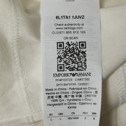 مملوكة مسبقًا Emporio Armani White r-EAcreate Embroidery Tencel Crew Neck T-Shirt L
