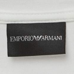 مملوكة مسبقًا Emporio Armani White r-EAcreate Embroidery Tencel Crew Neck T-Shirt L