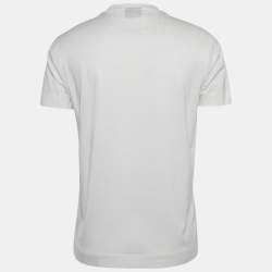 مملوكة مسبقًا Emporio Armani White r-EAcreate Embroidery Tencel Crew Neck T-Shirt L