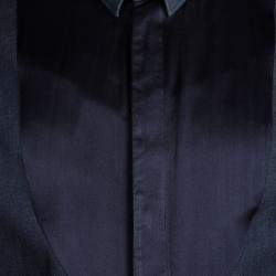 Pre Owned Emporio Armani Blue Contrast Front Yoke Button Front Long Sleeve Shirt XXL