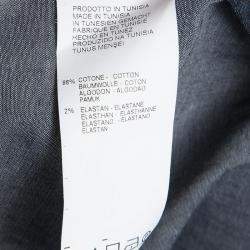 Pre Owned Emporio Armani Blue Contrast Front Yoke Button Front Long Sleeve Shirt XXL