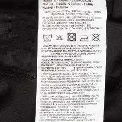 Pre Owned Emporio Armani Black Logo Printed Cotton Knit Crew Neck T-Shirt XS