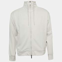 Emporio Armani Grey Knit Zip Front Jacket M