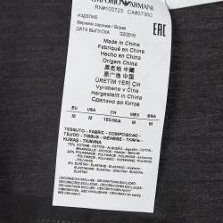 Pre Owned Emporio Armani Black Printed Detachable Collar Cotton Shirt M