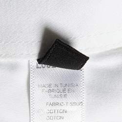 Pre Owned Emporio Armani White Metallic Print Cotton Long Sleeve Shirt M