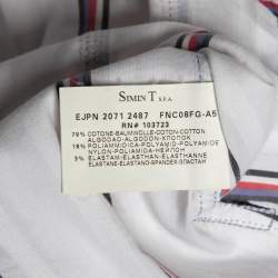 Pre Owned Emporio Armani White Striped Cotton Misura Long Sleeve Shirt S