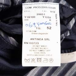 Pre Owned Emporio Armani Grey Diagonal Striped Cotton Jacket XL