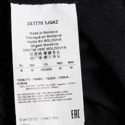 Pre Owned Emporio Armani Black Cotton Patch Detail V-Neck T-Shirt M