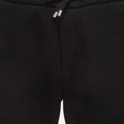 Pre Owned Emporio Armani Black Velvet Trim Knit Joggers M