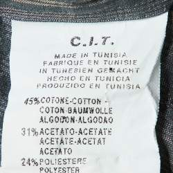 Pre Owned Emporio Armani Grey Striped Cotton Blend Button Down Shirt L