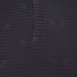 Pre Owned  Emporio Armani Navy Blue Patterned Jersey Polo T-Shirt S