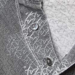 Pre Owned Emporio Armani Grey Printed Knit Polo Contrast Trim T-Shirt S