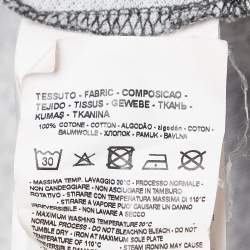 Pre Owned Emporio Armani Grey Printed Knit Polo Contrast Trim T-Shirt S