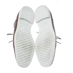 Pre Owned Emporio Armani Brown Croc Embossed Leather Lace Up Derby Size 44