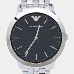 Emporio Armani Black Stainless Steel Retro AR1744 Men's Wristwatch 41 mm