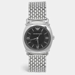 Pre Owned Emporio Armani Black Stainless Steel AR-0282 Men's Wristwatch 41 mm 