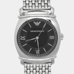 Pre Owned Emporio Armani Black Stainless Steel AR-0282 Men's Wristwatch 41 mm 