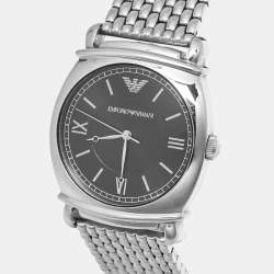 Pre Owned Emporio Armani Black Stainless Steel AR-0282 Men's Wristwatch 41 mm 