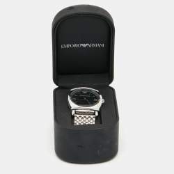 Pre Owned Emporio Armani Black Stainless Steel AR-0282 Men's Wristwatch 41 mm 