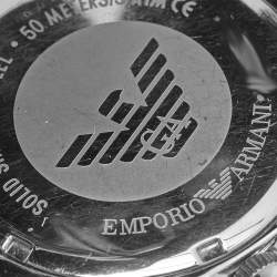 Pre Owned Emporio Armani Black Stainless Steel AR-0282 Men's Wristwatch 41 mm 