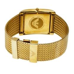 Pre Owned Emporio Armani Mother of Pearl Gold Plated Stainless Steel AR2016 Quartz Men's Wristwatch 31 MM