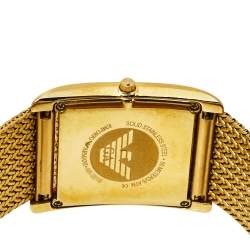 Pre Owned Emporio Armani Mother of Pearl Gold Plated Stainless Steel AR2016 Quartz Men's Wristwatch 31 MM