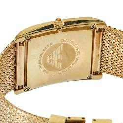 Pre Owned Emporio Armani Mother of Pearl Gold Plated Stainless Steel AR2016 Men's Wristwatch 31 mm